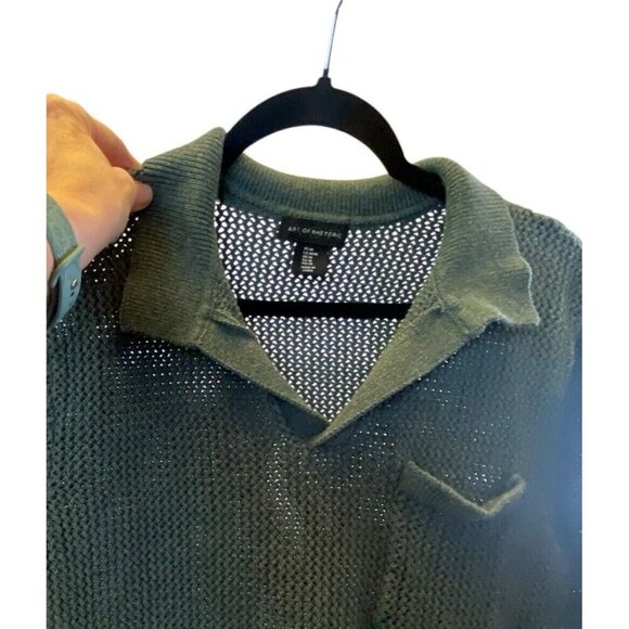 ART OF RHETORIC Men Shirt Size M Green Collar Short Sleeve Loose Knit Casual - Picture 3 of 8